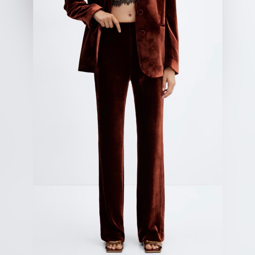 Mango Velvet Suit Trousers